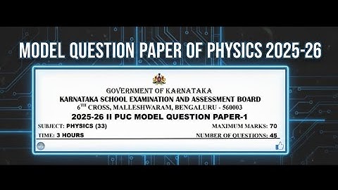 2nd puc physics model question paper 1 .. 2025-26