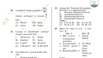 UGC NET 2014 JUNE PAPER 3 QUESTIONS 19 22 DEVEVELOPMENT ECONOMICS PART 1