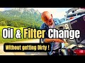 How to change  Mini Cooper S  Engine Oil  &amp; Filter Without getting Dirty