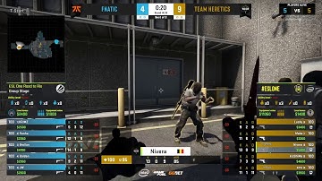 Nivera 4k and a 2v3 hold [Team Heretics vs. Fnatic - ESL One: Road to Rio(esl_csgob clip)]
