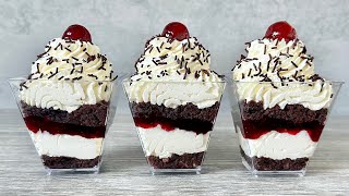 Black Forest Dessert Cups. No bake delicious dessert. Easy and Yummy!