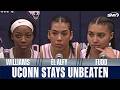 Azzi Fudd, Serah Williams and Jana El Alfy comment on UConn's 25th straight win
