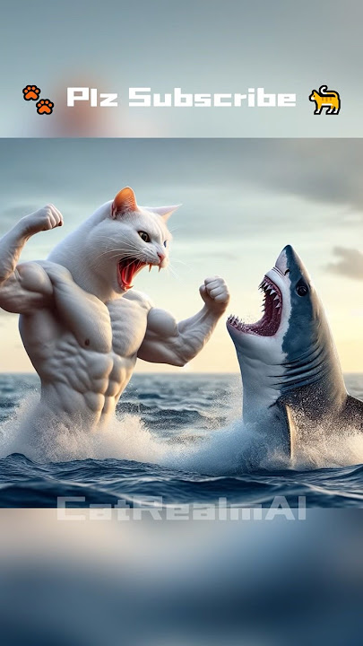 Daddy Fights Shark to Save a Kitten 🐈👊🐬 #ai #cat #catlover #story #cutecat #cute