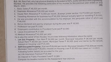 Salary & House Property Mix& DEDUCTIONS  DIRECT TAX tybcom sem5 Mcom CA University Solution BAF