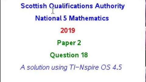 2019 SQA N5 Maths P2 Q18