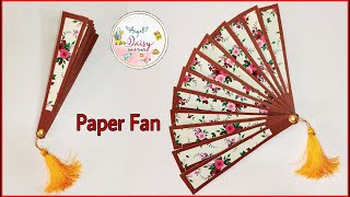 DIY Folding Paper Fan Tutorial/ How to make Paper Fan/ Japanese Handheld Fan