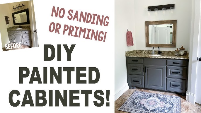 HOW TO PAINT MELAMINE CABINETS - A SMALL BATHROOM MAKEOVER DIY — Soheila