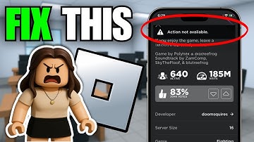 How To Fix Action Not Available on Roblox (Mobile)