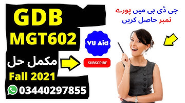 MGT602 GDB Solution Spring 2022 | Mgt602 Gdb 01 Solution 100% Correct Solution | VUAID