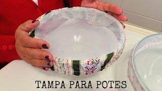 Tampas de Tule com Babado de Tecido para Potes