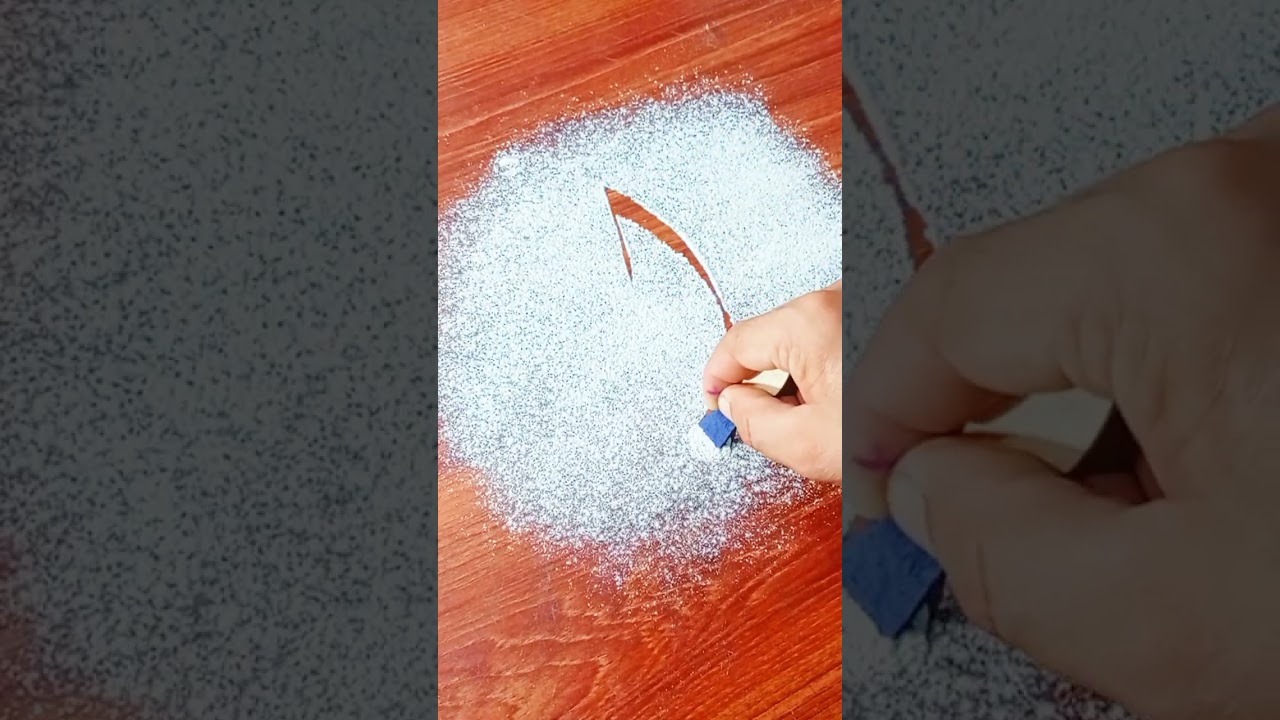 Flour Art Magic: Allah Name Appears ✨🤯 | Arabic Calligraphy #Shorts