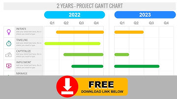 Create Simple 2 Years Gantt Chart in PowerPoint. Tutorial No. 880
