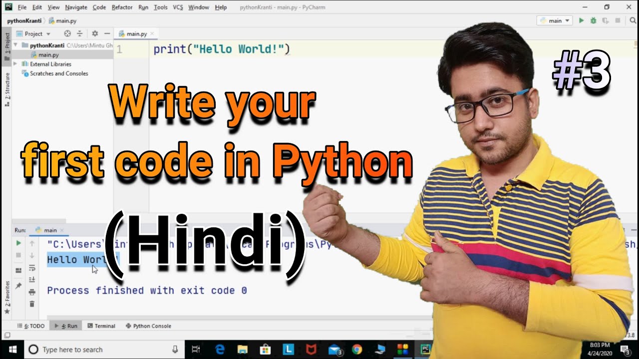 Write your first program in python || Python tutorial for absolute ...