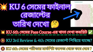 Kalyani University 6th semester result published date 2024 || kalyani University 6th semester result