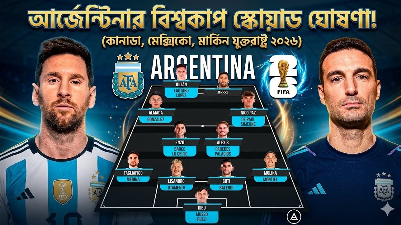 আর্জেন্টিনার বিশ্বকাপ স্কোয়াড ঘোষণা : প্রতিপক্ষের ঘুম হারাম!🇦🇷🔥