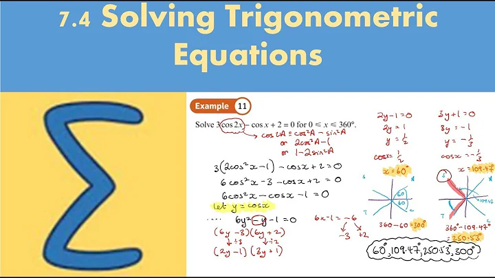 7.4 Solving Trigonometric Equations (PURE 2 - Chapter 7: Trigonometry and modelling)