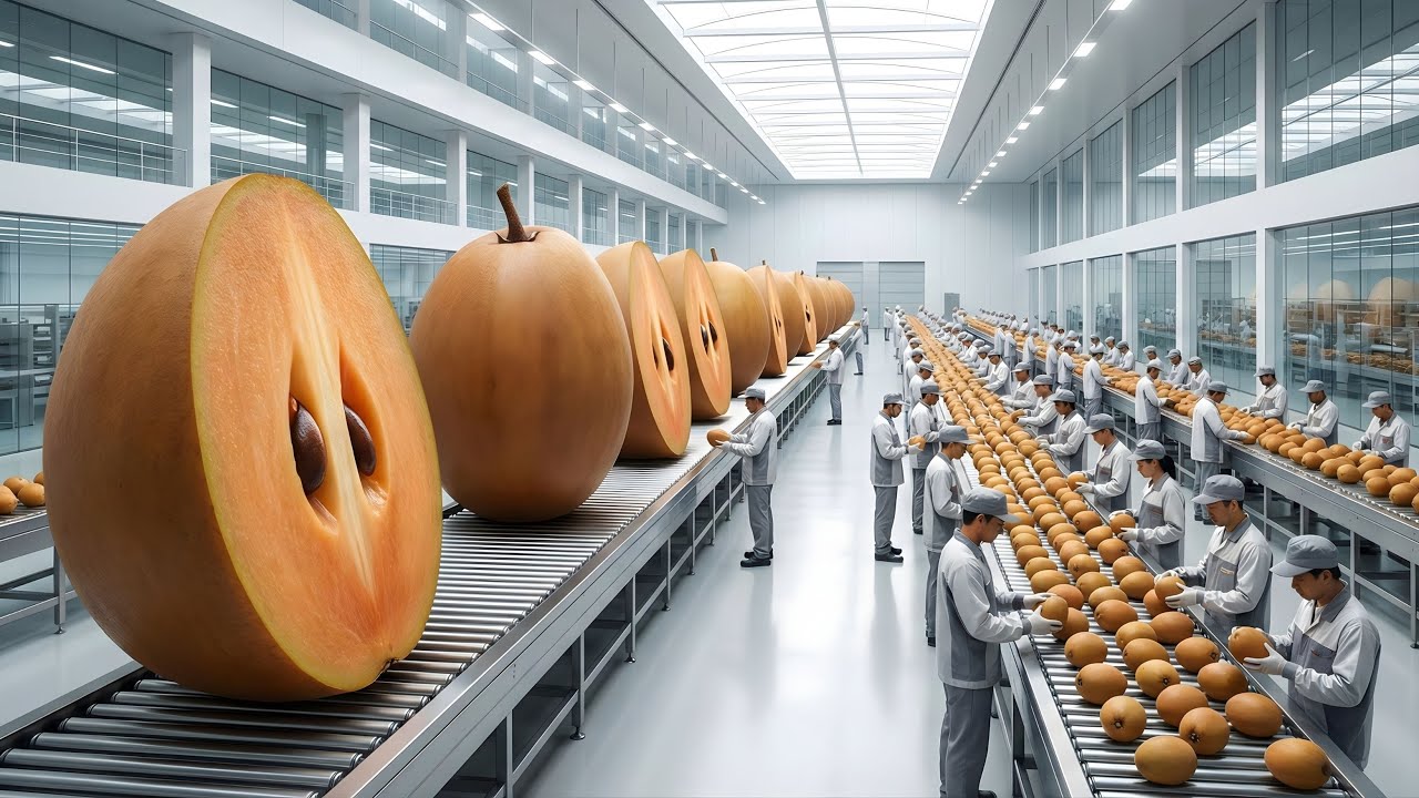 Inside the Modern Sapodilla Factory: Advanced Robotic Peeling & Bottling Technology