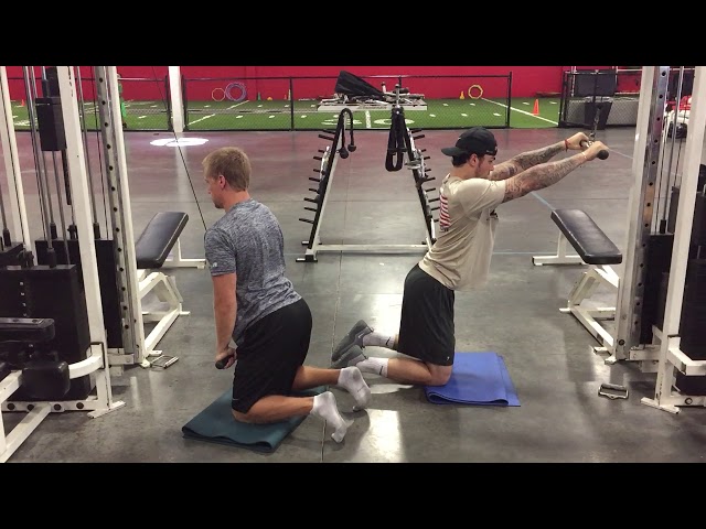 Kneeling Straight Arm Lat Extension with Bands