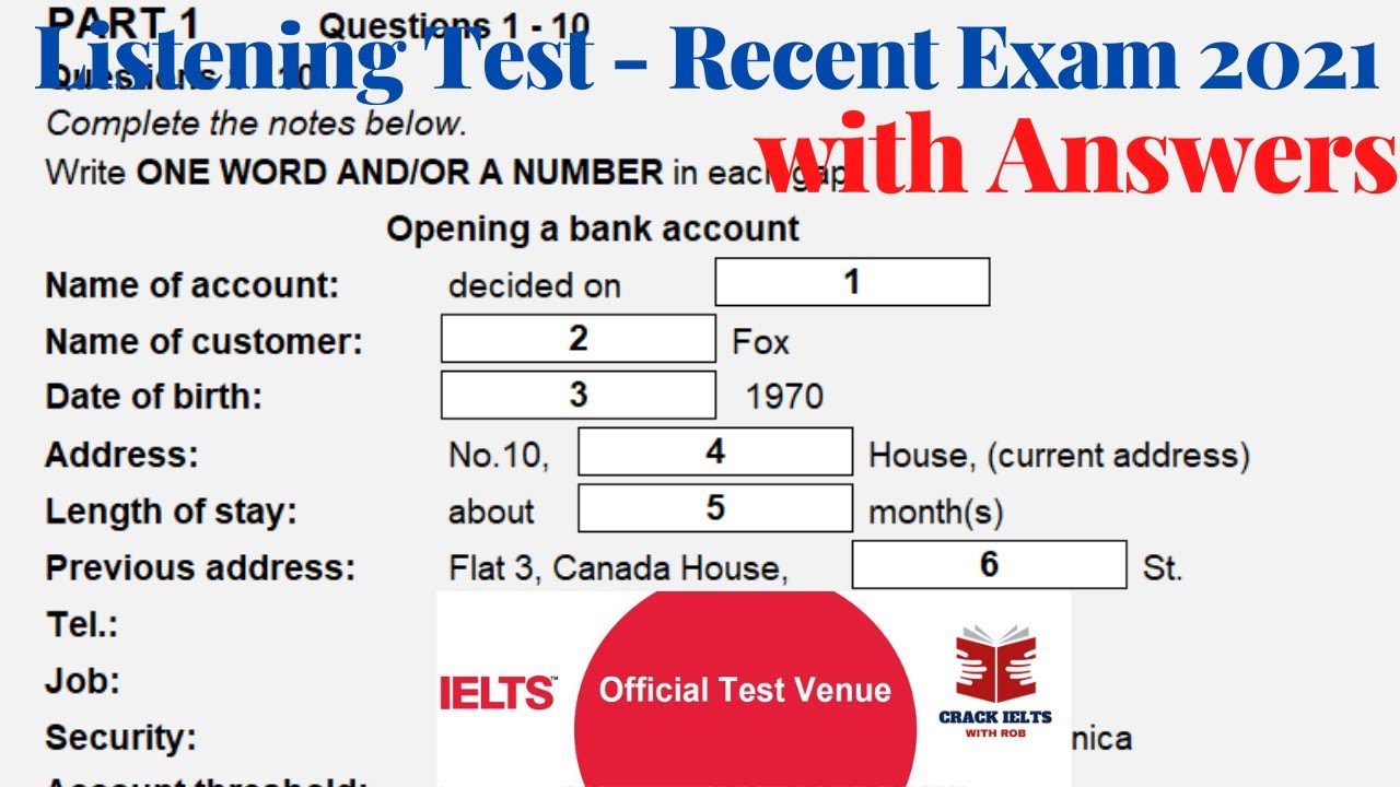 IELTS LISTENING ACTUAL TEST WITH ANSWERS | 14.09.2021