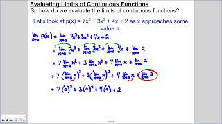 Evaluate two sided limits analytically for continuous functions