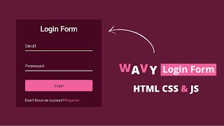 Wavy Login Form Using HTML CSS & JavaScript | Animated Login Form screenshot 5