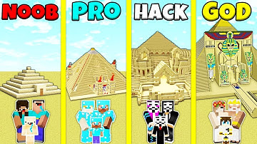Minecraft Battle: NOOB vs PRO vs HACKER vs GOD: SAND DESERT HOUSE BUILD CHALLENGE / Animation