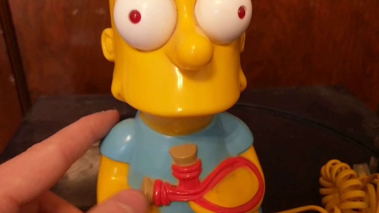 Téléphone fixe filaire Bart Simpson vintage années 1990 Columbia Tel