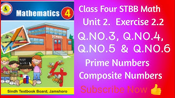 #Exercise2.2#ClassFourMath #PrimeNumbers #CompositeNumbers#Q.NO.3,4,5&6 #SindhTextBookBoardMath