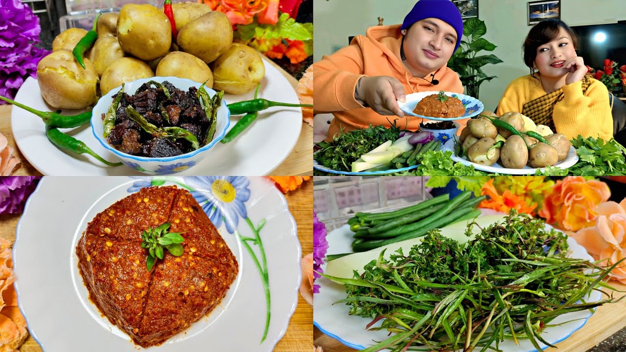 Ngi Lah Iathuh lut Mynta Ka Sngi Sngewbha Peit Haban Da Kut 😍|| Boiled Potato + Fermented Dry Fish 😋