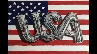 IS THIS A DRAWING? USA Balloon and Flag Drawing!!