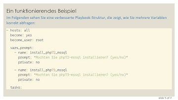 Wie man in Ansible vor der Installation nach mehreren Variablen fragt