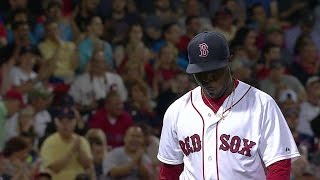LAA@BOS: De La Rosa fans Trout with the bases loaded