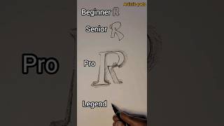 How To Draw Letter R 😱 #short #sketchbooktour #fastforwardart #penandinkdrawing #inklegend #inkart