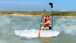 Ice Boat vs. World's Hottest Lake