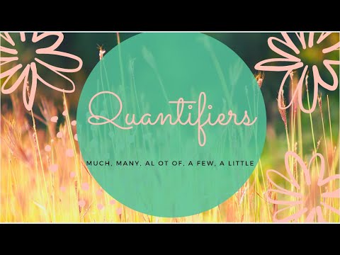 Quantifiers -much, many, a lot of, a few, a little