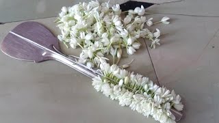 Very Easy Trick To Make Flower Mala For Beginners//flower malai string//poola mala//flowers.