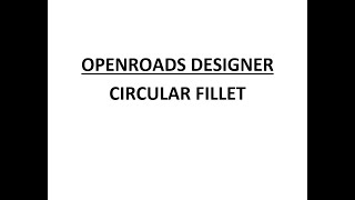 ORD - MicroStation - 9.14 - Circular Fillet