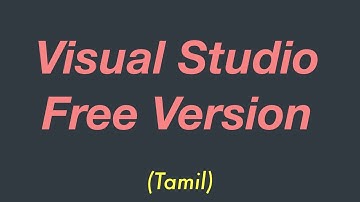 Visual Studio | Community Edition | Q&A | Tamil