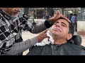 Relaxing and Calming in Street Barber I Mohhamad Waris Barber ASMR IIndian  Street Barber