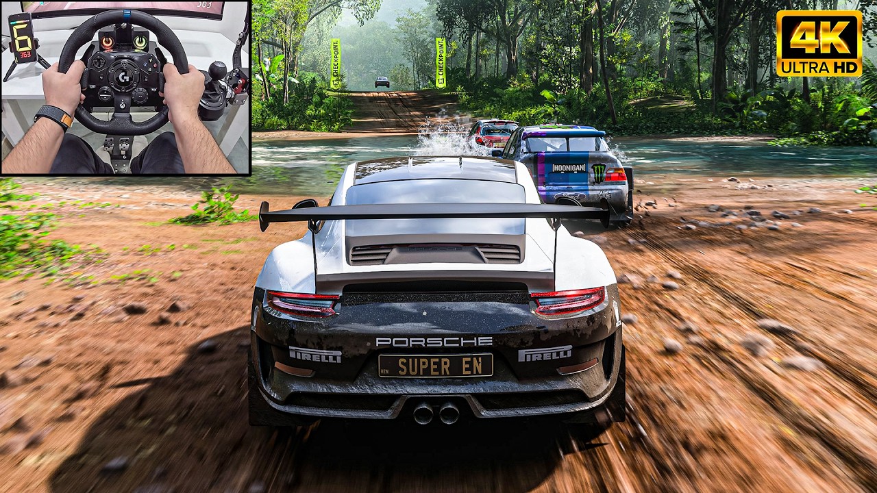 Porsche 911 GT3 RS VS Rally Monsters - Forza Horizon 5 | Logitech G923 Steering Wheel