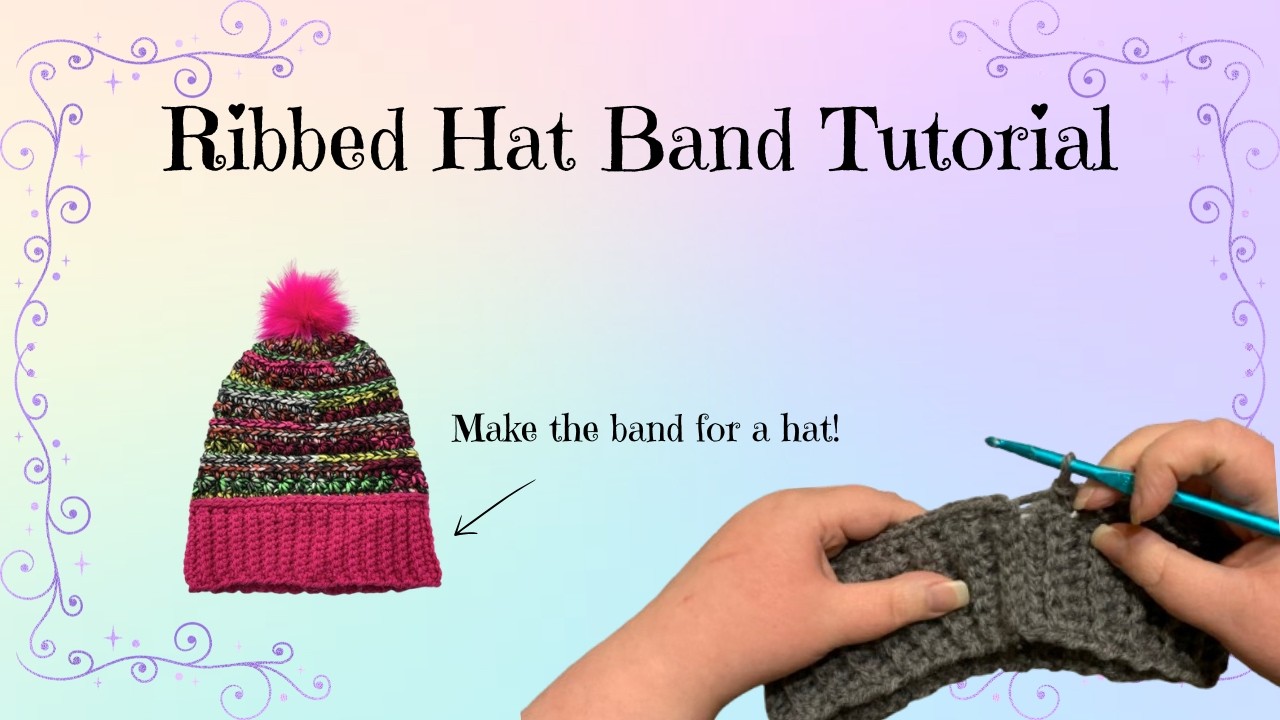 Урок по вязанию крючком ленты для шапки | Как сделать ребристую ленту для шапки