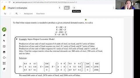 Math 250 Input Output Economic Model