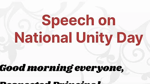 National Unity Day Speech ||Rashtriya Ekta Diwas Speech ||31st October National Unity Day 