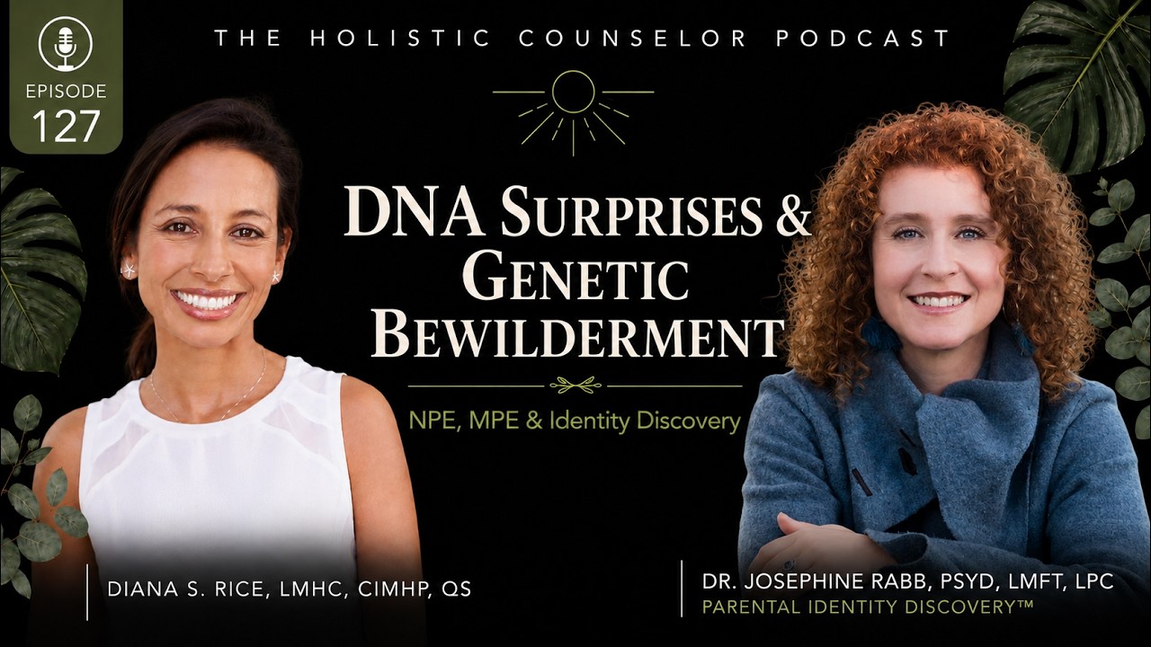 Episode 127 artwork: DNA Surprises, NPE/MPE, and Genetic Bewilderment with Dr. Josephine Rabb