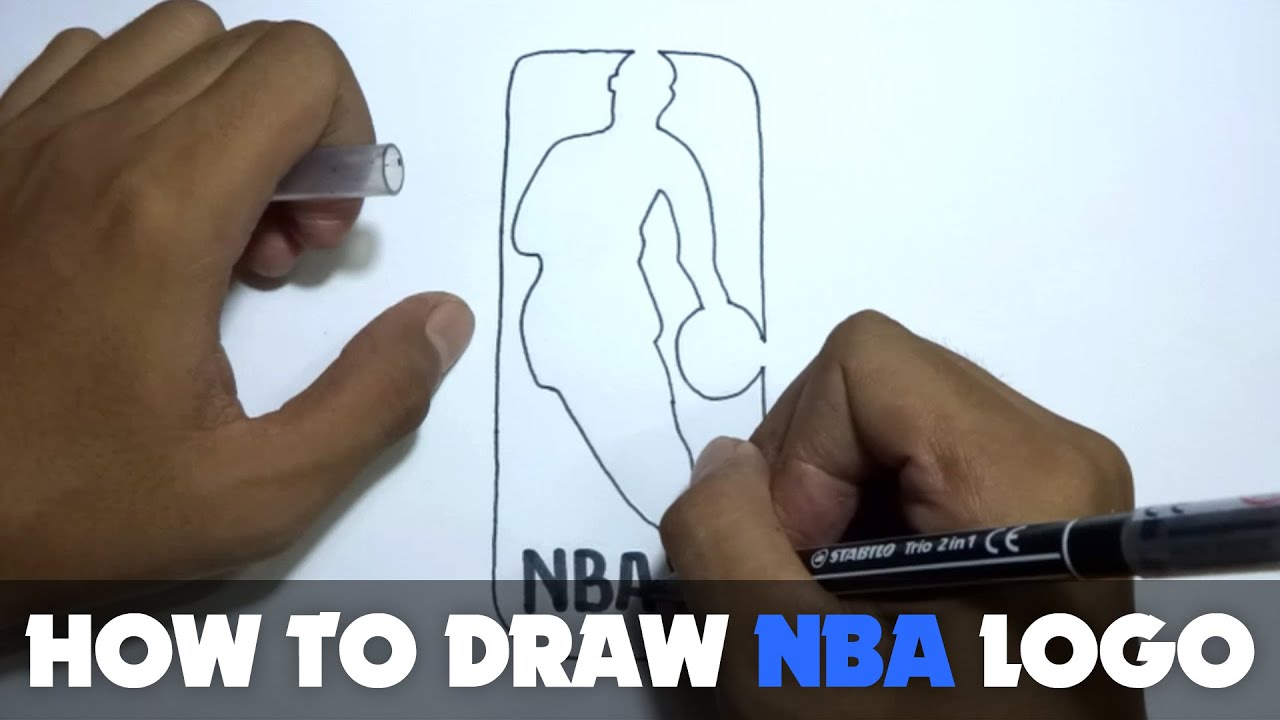 How to Draw a Cartoon - NBA Logo (Tutorial Step by Step) - YouTube
