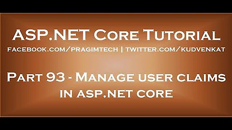 Manage user claims in asp net core