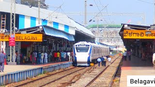 The Vandebharat Exp Trial From Bengaluru to Belagavi arriving