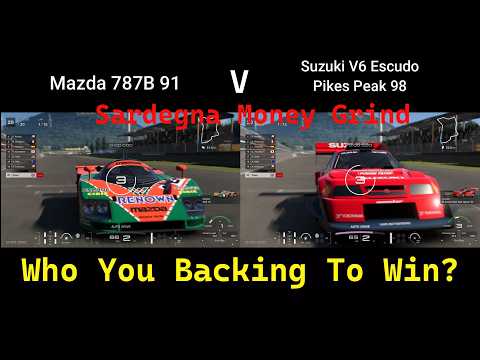 GT7 Mazda 787B v Suzuki Pikes Peak Sardegna 15 lap race Gran Turismo Battle Full race