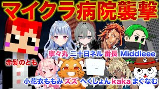 【マイクラ病院襲撃】【赤髪のとも視点/小花衣ももみ/kaka/ズズ/番長/へくしょん/寧々丸/二十日ネル/Middleee/まぐなむ】
