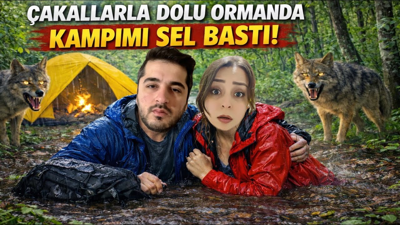 24 SAAT ÇAKALLARLA DOLU ORMANDA KAMPIMI SEL BASTI!